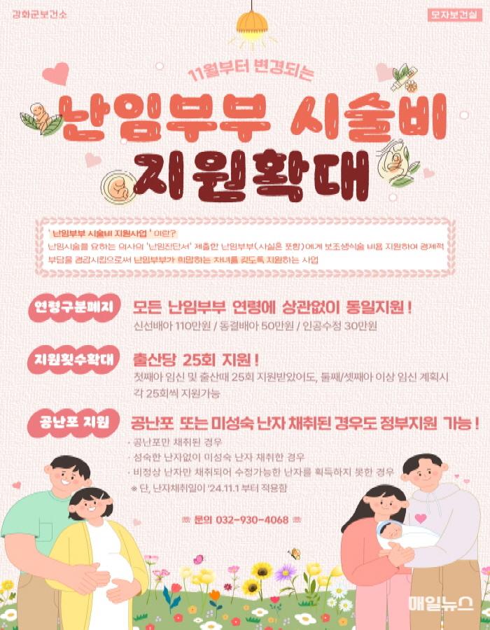 강화군, 난임부부 시술비 지원 확대 ⓒ 강화군 난임부부 시술비 지원 확대(포스터)00.jpg