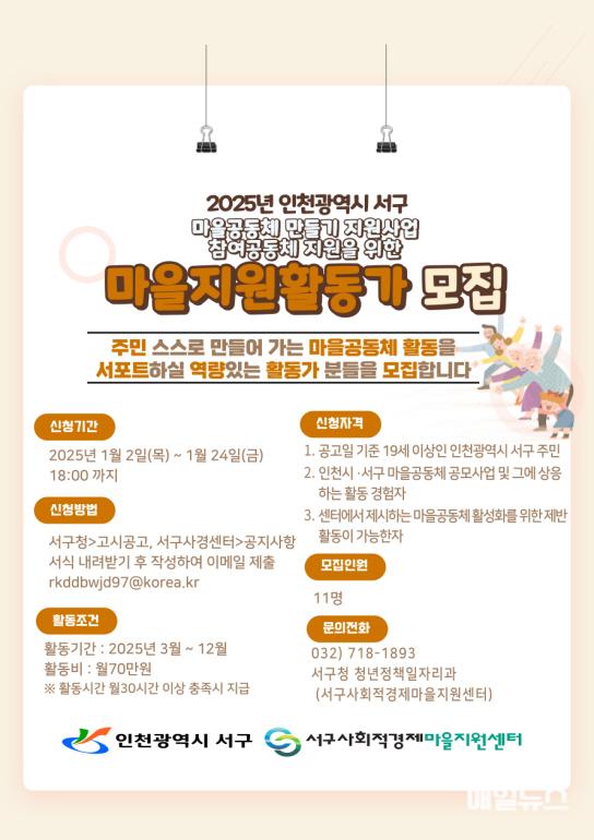2025년 인천 서구 ‘마을공동체 만들기 지원사업’ 참여공동체 모집 ⓒ 서구청 3 2025년 인천 서구 ‘마을공동체 만들기 지원사업’참여공동체 모집(2)01.jpg