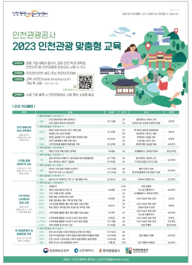 2023 인천관광 맞춤형 교육 포스터