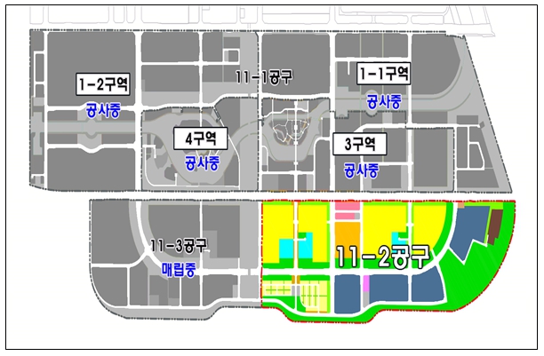 송도국제도시 11-2공구 기반시설 건설 공사 위치도