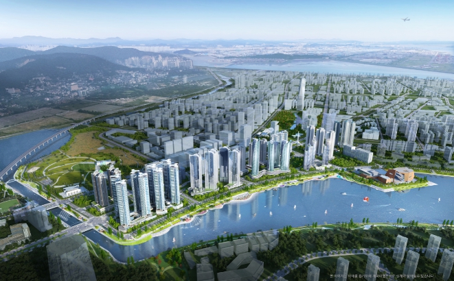 송도국제도시 워터프런트 1-2단계 전체 조감도