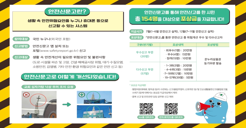안전신고 포상제 홍보 이미지