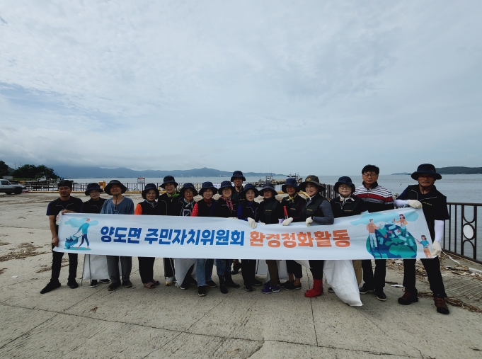 양도면 주민자치위원회, 건평항 일원 환경정화활동
