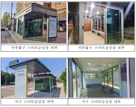 스마트 버스승강장 모델(예시) 및 설치