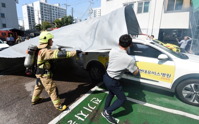 인천시, 전기택시 화재 대응 민·관 합동훈련 실시